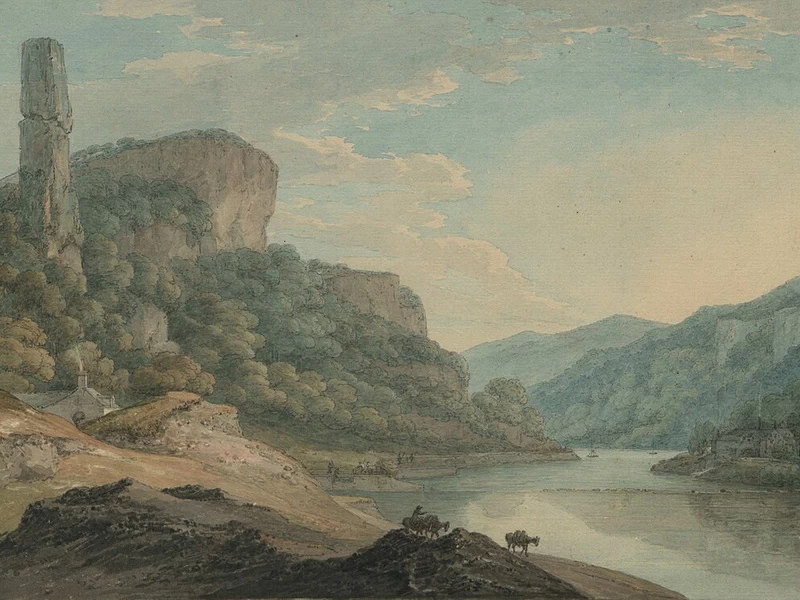 1744-Thomas Hearne - Paesaggio con cottage e figure